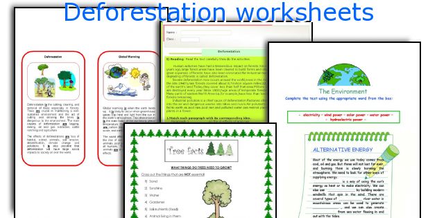 Deforestation worksheets