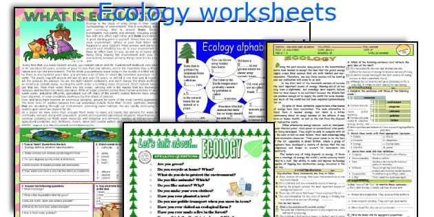 Ecology worksheets