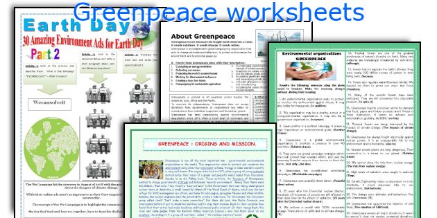 Greenpeace worksheets