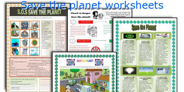 Save the planet worksheets