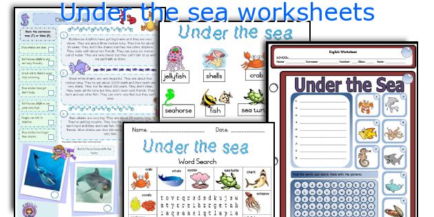 Under the sea worksheets