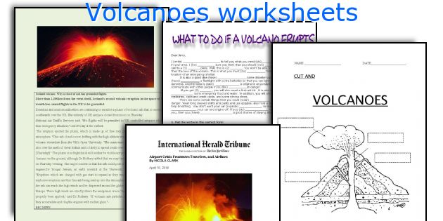 Volcanoes worksheets