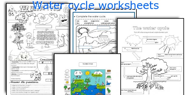 Water cycle worksheets