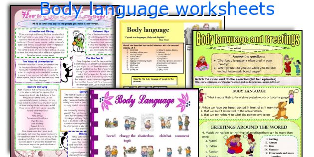 Body language worksheets