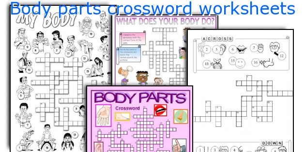 Body parts crossword worksheets