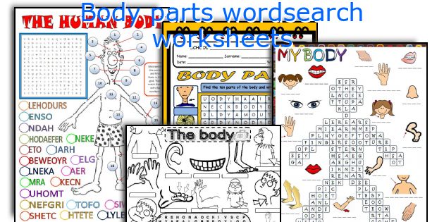 Body parts wordsearch worksheets