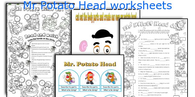 Mr Potato Head worksheets