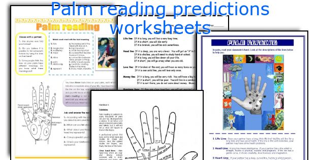 Palm reading predictions worksheets