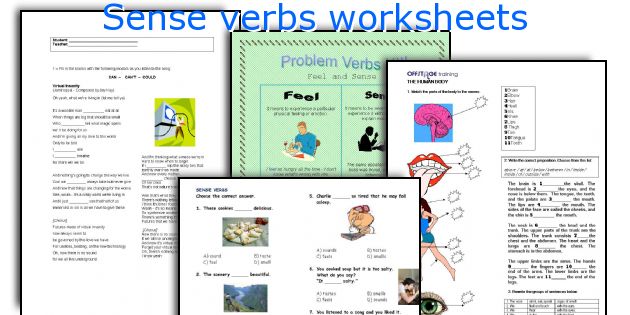 Sense verbs worksheets