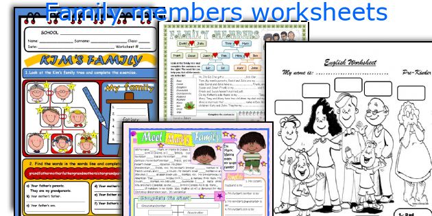 Family members worksheets