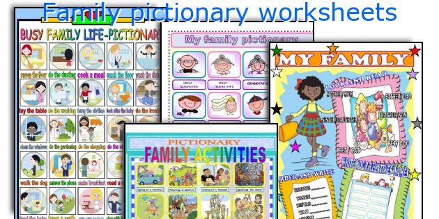 Family pictionary worksheets