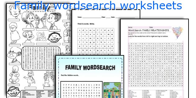 Family wordsearch worksheets