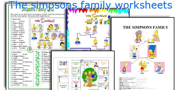 The simpsons family worksheets