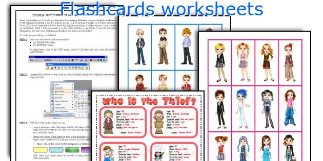 Flashcards worksheets