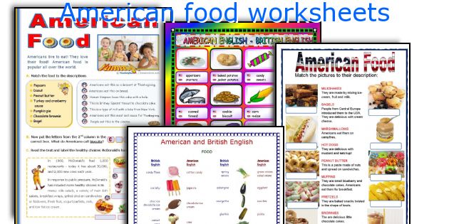 American food worksheets