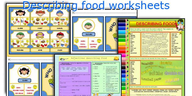 Describing food worksheets