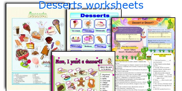 Desserts worksheets