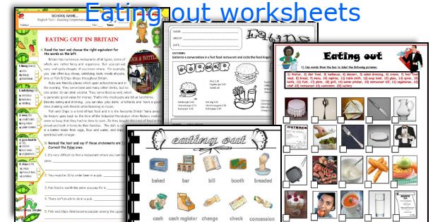 Eating out worksheets
