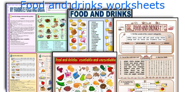 Food and drinks worksheets