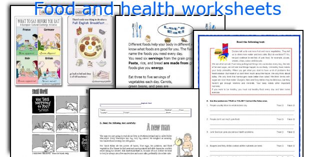 Food and health worksheets