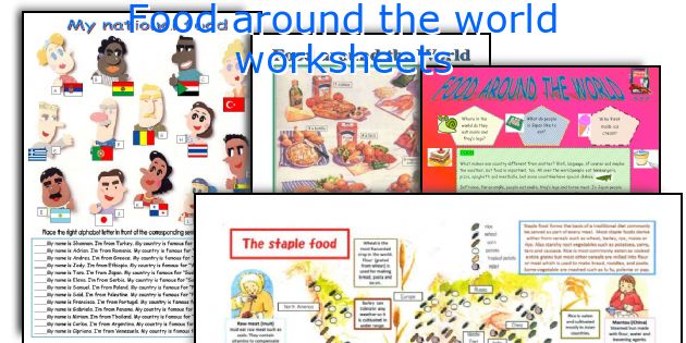 Food around the world worksheets