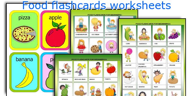 Food flashcards worksheets