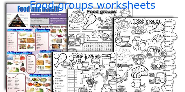 Food groups worksheets