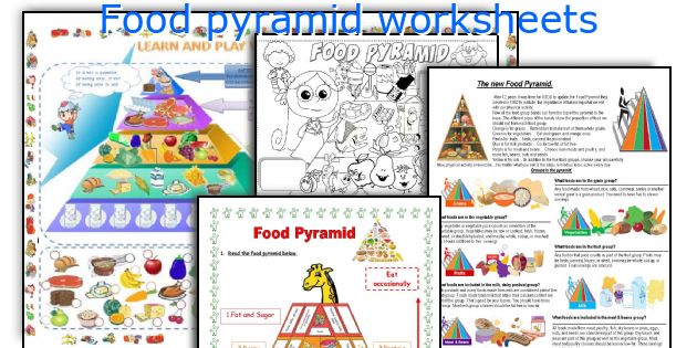 Food pyramid worksheets