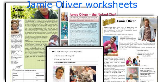 Jamie Oliver worksheets