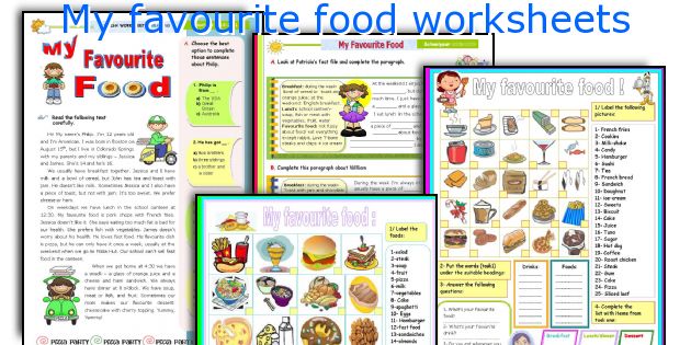 My favourite food worksheets