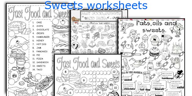 Sweets worksheets