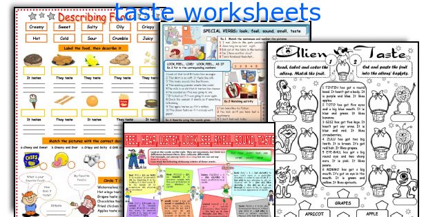 taste worksheets