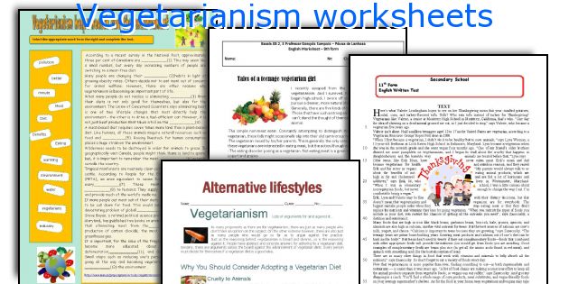 Vegetarianism worksheets