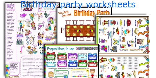 Birthday party worksheets