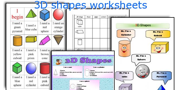 3D shapes worksheets