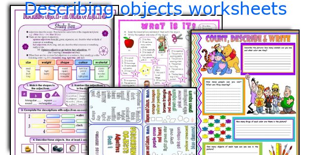 Describing objects worksheets