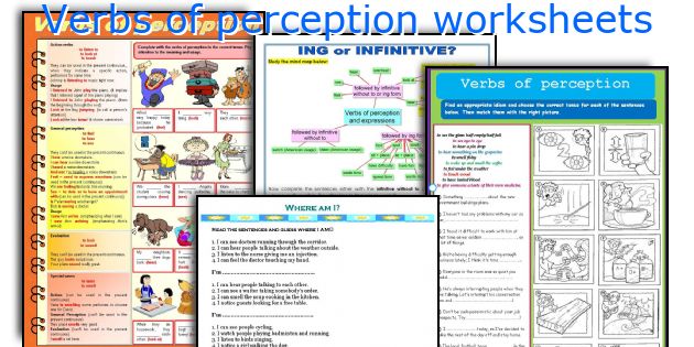 Verbs of perception worksheets
