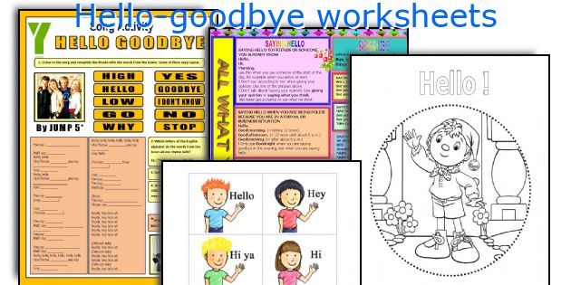 Hello-goodbye worksheets