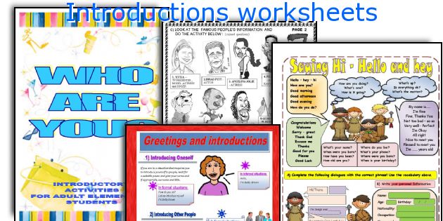 Introductions worksheets