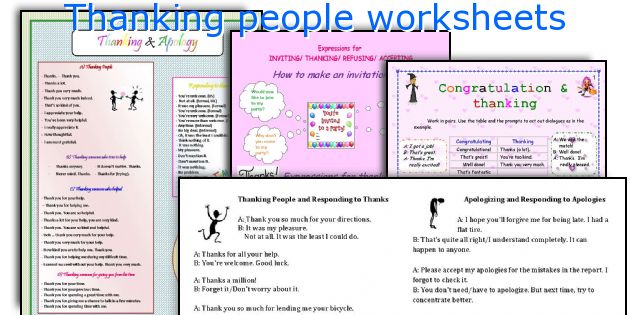 Thanking people worksheets