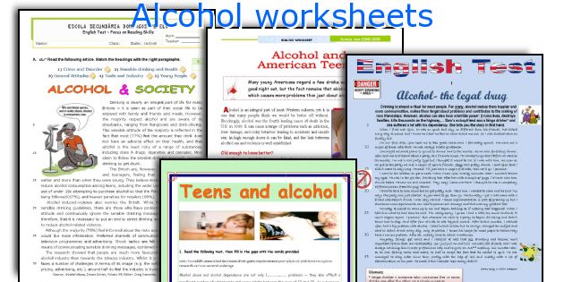 Alcohol worksheets