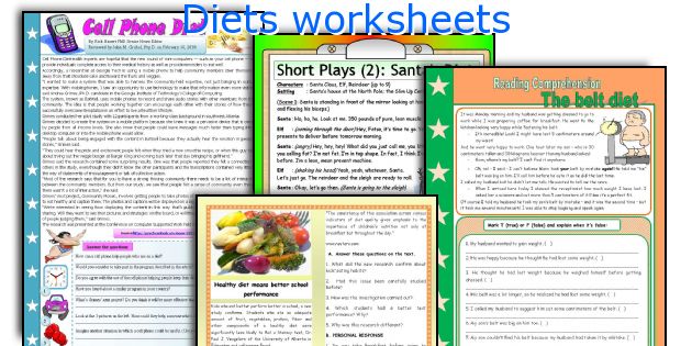 Diets worksheets