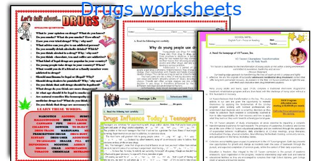 Drugs worksheets