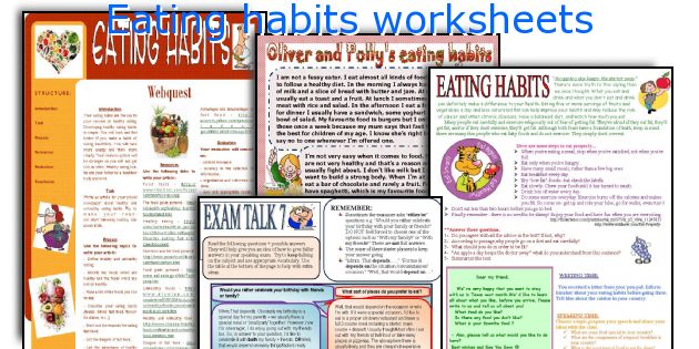 Eating habits worksheets