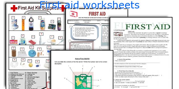 First aid worksheets