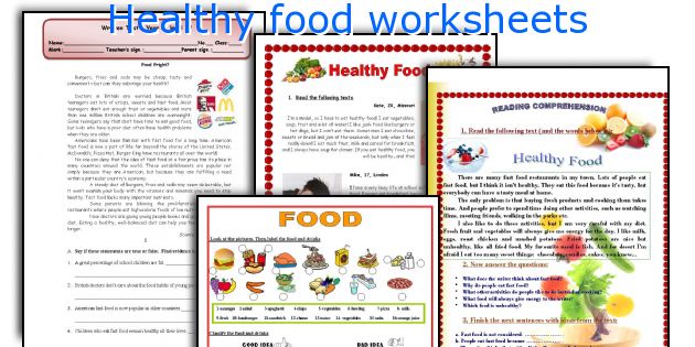 Healthy food worksheets