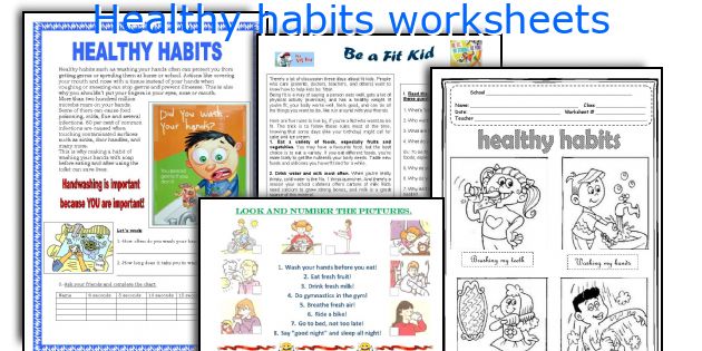 Healthy habits worksheets