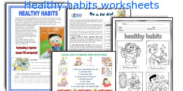 Healthy Habits Worksheets