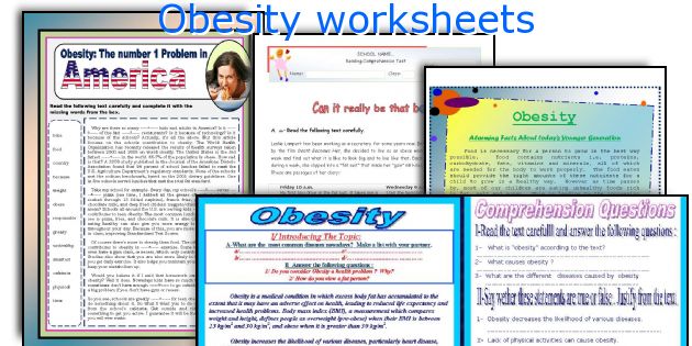 Obesity worksheets