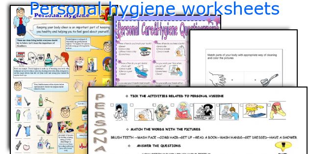 Personal hygiene worksheets